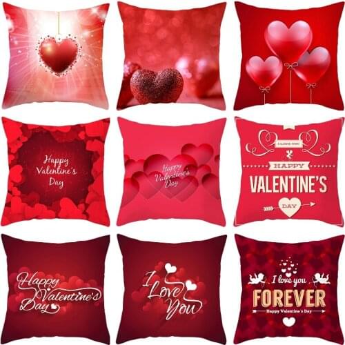 Romantic Valentine Pillowcase 3d Love Heart Print Polyester Cushion Cover Home Party Decoration Sofa Throw Pillow Case