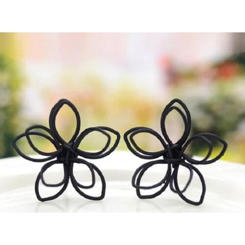 1Pair Allergy Free Black Plum Flower Double Sides Stud Earring Hot Sale Korean Hot Sale Prom Wedding High Quality