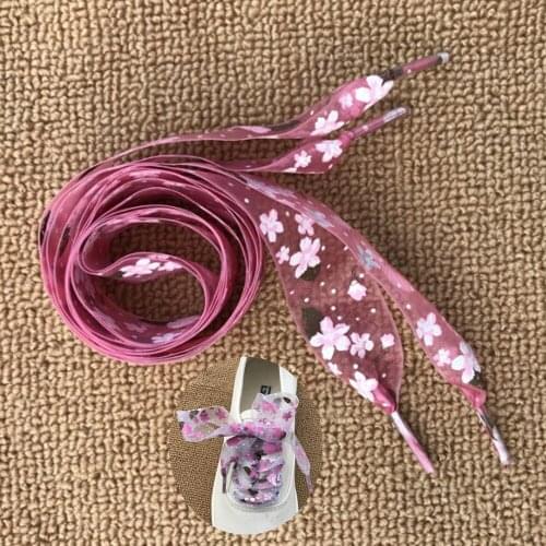 1PAIR 110/120CM Snowflake Yarn Flat Satin Silk Ribbon Shoelaces Shoe Laces Sneaker Party Sport Shoes Lace Strings Wholesale