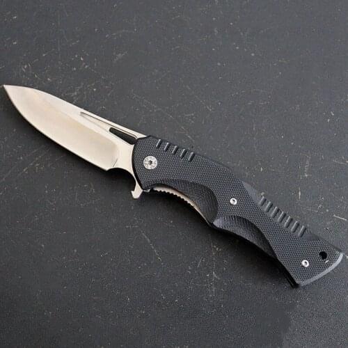 679T-CFP High-grade Stainless Steel Outdoor Folding Knife Outdoor Camping Mirror Light G10 Handle Knife Survival Tactical Knifes