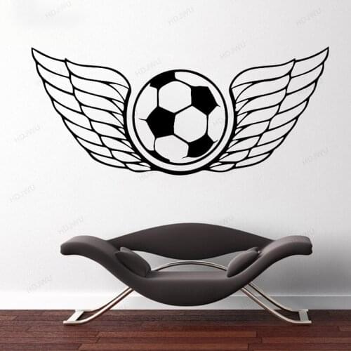 Sports Football Wing Wall Sticker Self Adhesive Vinyl Waterproof Wall Art Decal Home Decor Boys Room Living Room Wallpaper WU162