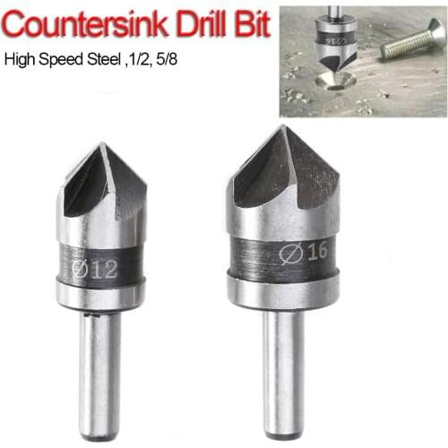 Round Shank Woodworking Five Flutes Countersink Drill Bit 2 PCS/ Set High Speed Steel Cut Quickly And Easily In Wood