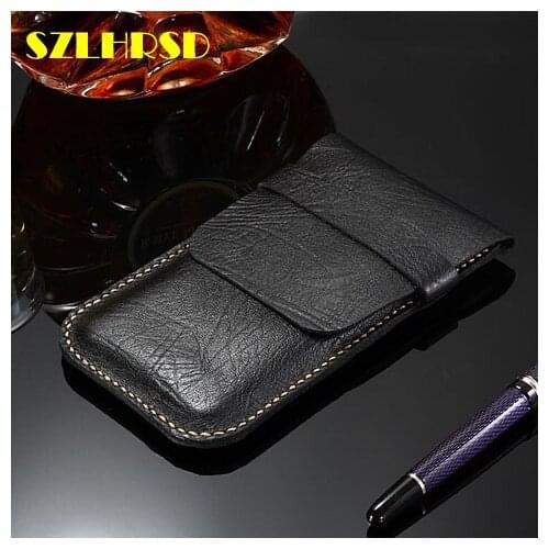 SZLHRSD Genuine Leather phone bags For ASUS ZenFone Ares ZS572KL Cases Flip cover slim pouch stitch sleeve
