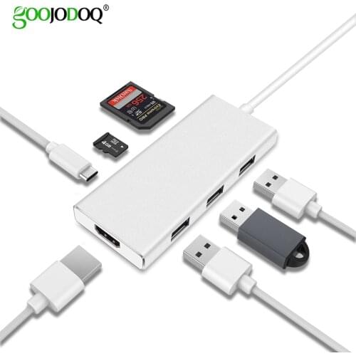 USB Type C HUB USB-C to HDMI 4K USB 3.0 With HDMI 4K SD TF Card Reader Type-C Adapter for Macbook Air Pro 2018 Thunderbolt 3