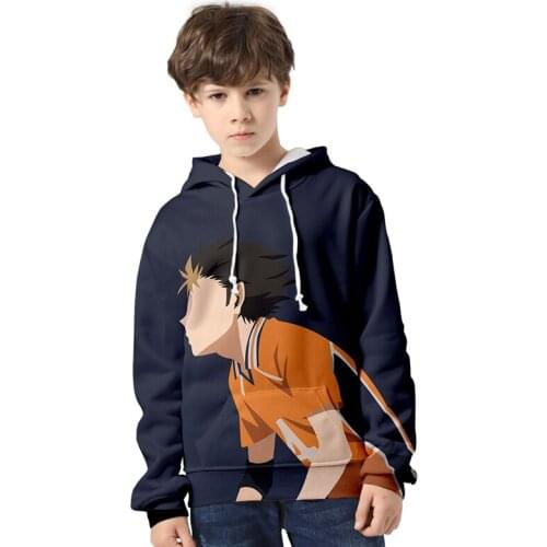3D Anime Haikyuu Hoodies Sweatshirts Children Shoyo Hinata Hoodie Tobio Kageyama Pullover Boy Girl Costume Tracksuit Fashion