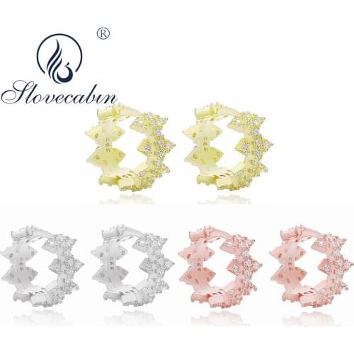 Slovecabin 925-Sterling-Silver Arrow Piercing Huggies Hoop Earrings Crytal Female Luxury Silver 925 Fine Jewelry Wholesale