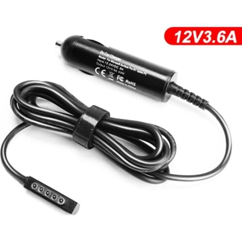 43w Laptop Car Adapter Charger 12V 3.6A for Microsoft Surface Pro RT Tablet Power Supply Cable Cord, Model 1536