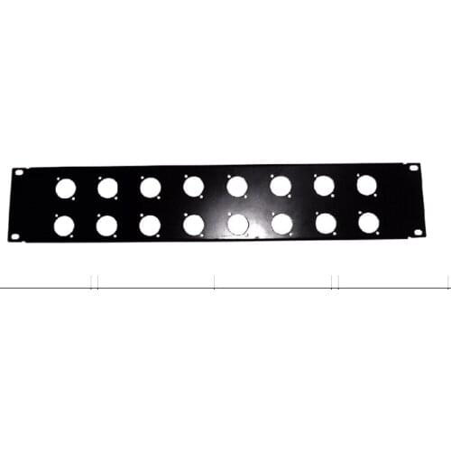 High quality 4pcs/lot 2U XLR 16 Way Patch Panel 19" Rack Panel without connectors