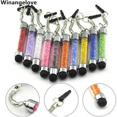 Winangelove 1000pcs/lot Good Quality Dust plug Touch Pen Crystal Stylus Pen ultra-soft high sensitive For iphone mobile phone