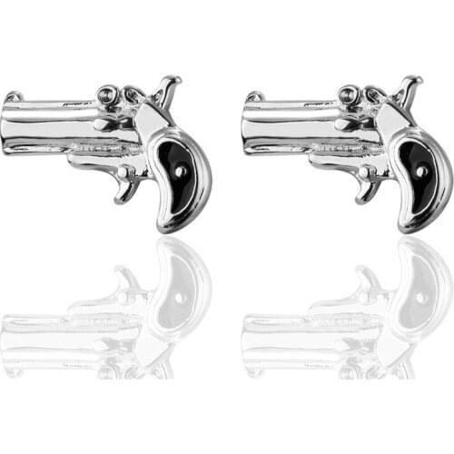 HYX Jewelry Silvery pistol metal Brand Cuff Buttons French Shirt Cufflinks For Mens Fashion Cuff Links