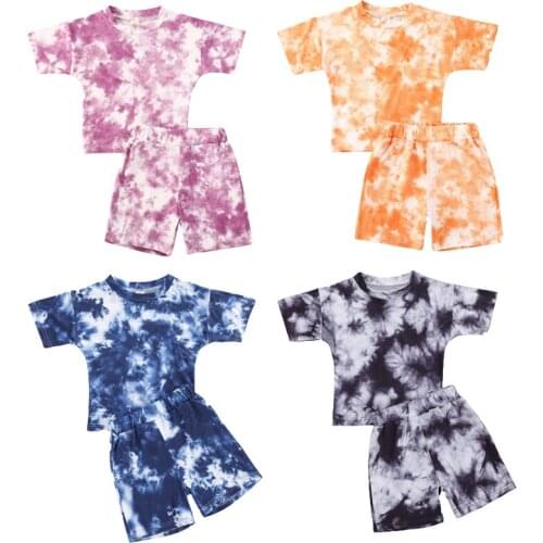 0-5Y Baby Girls Clothing Sets 2 Pieces Short Sleeve Printing T Shirts Tops Shorts 2 Pieces Yellow Purple Summer Casual outfit