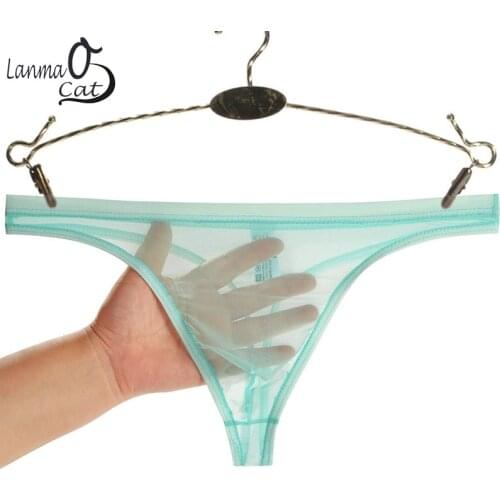 Transparent Thongs Underwear For Man Gay Men Sexy Clear Underpants Male G String Briefs Panties Sex Mesh Men Inner Underwear