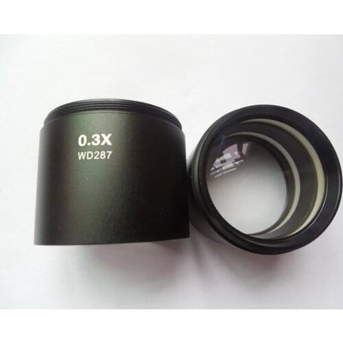 0.3X Microscope Auxiliary Objective Lens Barlow Lens 1-7/8" 48mm Thread for Trinocular Binocular