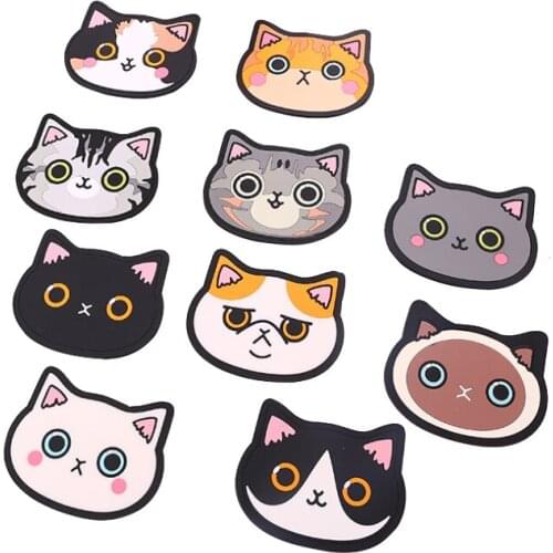 10 Pcs/Set Cat Silicone Mat Cup Bar Home Cartoon Animal Coaster,for Hot Drink Coffee Milk Tea Mug Cup Accessories