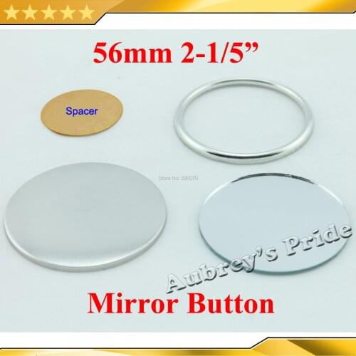 2-1/5" 56mm 100 Sets Mirror Badge Button Supply Materials for NEW Professional Badge Button Maker