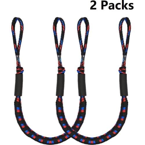 2Pcs Set Bungee Dock Line Mooring Rope for Boat 4 ft 2 Ropes Rope Bungee Cord Dockline Boats Kayak Accessories