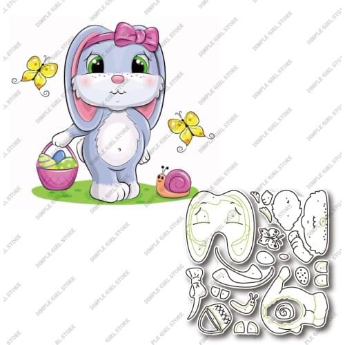 2021 Easter use new metal cutting die scrapbook photo album rabbit egg basket embossing die paper card production