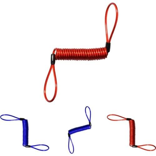 4x Safety Spring Reminder Cable For Disc Lock Motorcycle Bike Scooter, 150cm