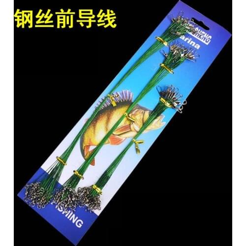 60pcs Anti Bite Steel Fishing Line Steel Wire Leader With Swivel Olta Fishing Accessory Lead Core Leash Fishing Leader Wire