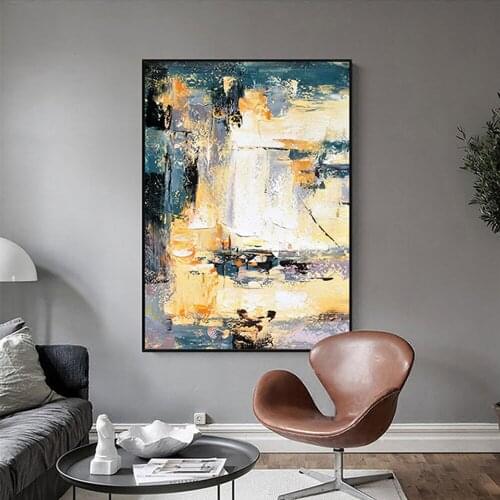 Abstract 100% Hand Painted Oil Painting Knife Painting On Canvas Wall Art Picture For Bedroom Office Living Room Home Decoration