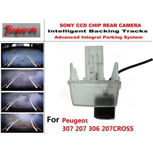 For Peugeot 307 207 306 207CROSS CCD Car Backup Parking Camera Intelligent Tracks Dynamic Guidance Rear View Camera