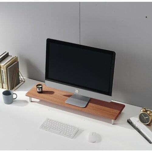 Wooden Desktop Computer LCD TV Display Bracket Office Storage Shelf Desktop Heightener Shelf