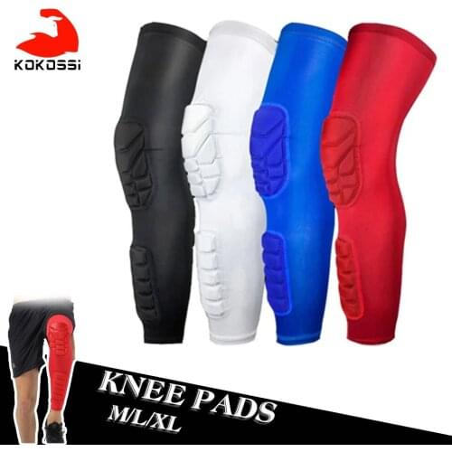 KoKossi 1PCS Basketball Knee Pads Lengthen Breathable Compression Knee Calf Sleeves Pads Brace Hiking Cycling Leg Protectors