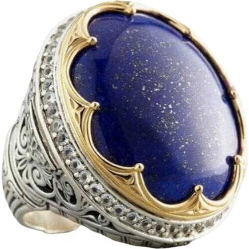 Exquisite 925 Sterling Silver Natural Lapis Lazuli Birthstone sapphire Ring Size 5-12