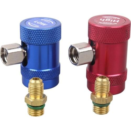 2PCS Car A/C Air Conditioner Quick Coupler Connector Adapter Kit for R1234YF
