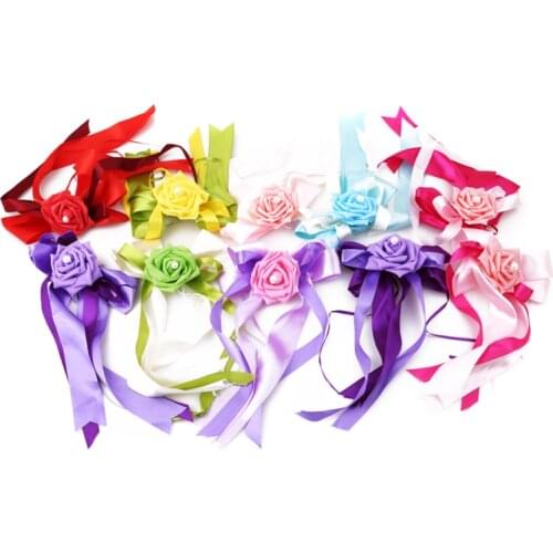 Creative Artificial Flowers Embellishment Short Streamer Fresh Sen Wedding Car Rearview Mirror Handle Flower Decoration Door