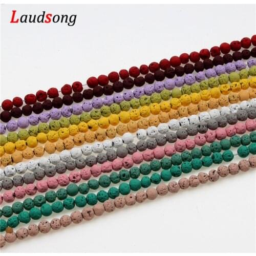 Round Natural Hematite Lava Beads Loose Volcanic Stone Beads For Jewelry Making Diy Necklace Bracelet Accessories 4/6/8/10mm