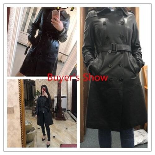 Real 100% Sheepskin Coat Female Streetwear Long Down Coats Autumn Winter Jacket Women Genuine Leather Jackets MY3731 s s