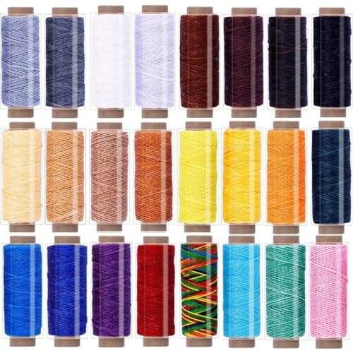 LMDZ 24PCS 55Yards Leathercraft Waxed Thread-Practical Stitching Thread for Leather Craft DIY, Bookbinding, Shoe Repairing