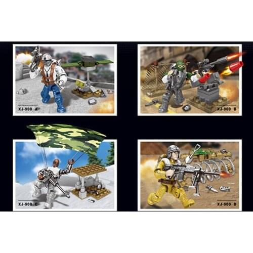 1:36 scale military GAME pubg scenes army action figures mega block weapon gun Parachute building bricks toys for boys gifts