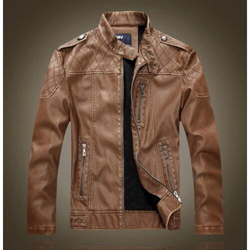 Free shipping 1pcs Mens Genuine Leather Jacket Slim fit Biker Motocross Motorcycle jacket