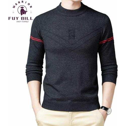 Fuy Bill Brand Hot Sweater Men Clothing 2021 Autumn Winter Knitwear Warm Pullover Men Fashion Striped Casual O-Neck Pull Homme
