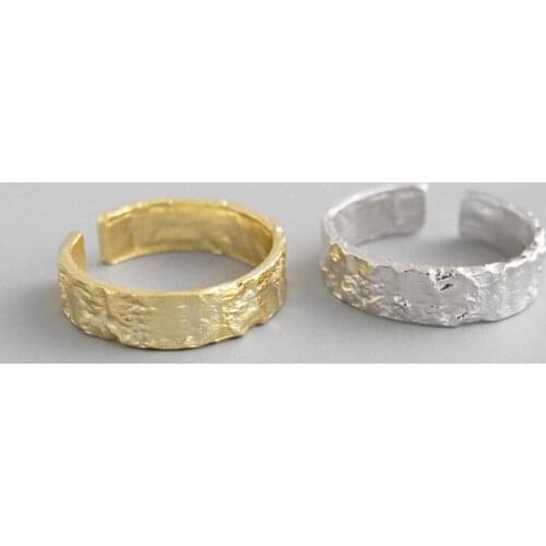 Irregular Tin Foil Paper Geometric Gold Color Adjustable Ring For Women Men Sipmle Trendy Finger Jewelry Gifts SR2225