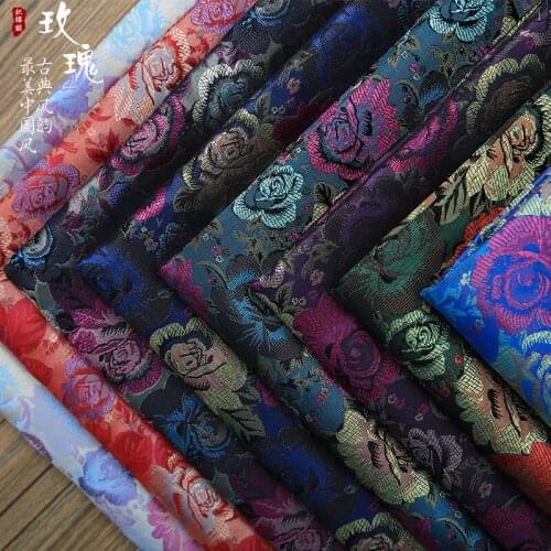 New arrival brocade jacquard polyester Pastoral rose fabric for felt patchwork sewing DIY women dress tissue bag by 100x90cm