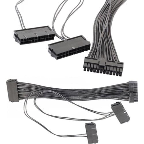 New 30CM ATX 24Pin 3 PSU Cable 18AWG Power Supply Sync Starter Extender Motherboard Adapter Riser For ETH BTC Miner Mining