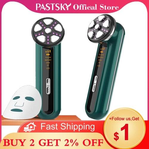 Pastsky RF& EMS Lifting Machine LED 4 Color Light Skin Rejuvenation Facial Massager IPL Beauty Device Anti Aging Clean Import