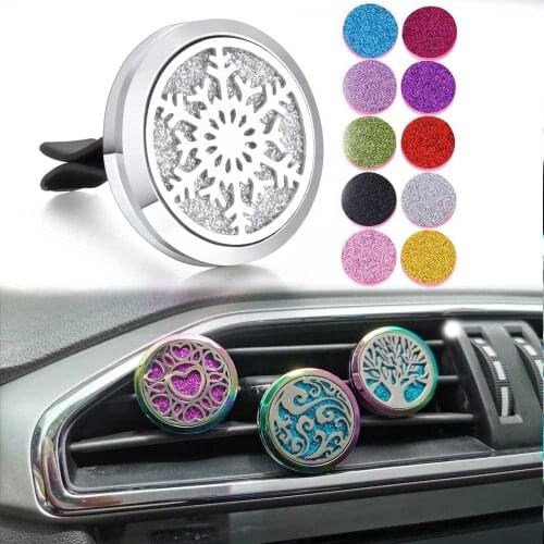 Aromatherapy Jewelry Diffuser Pendant Christmas Deer Tree Snowflake 30mm Stainless Steel Car Perfume Diffuser Lockets Gifts