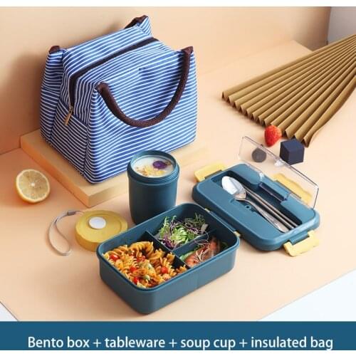 PP Thermal Portable Lunch Box Student Office Worker Kids Lunch Box Seperated Lunch Box with Chopsticks Spoon kids lunch box U3