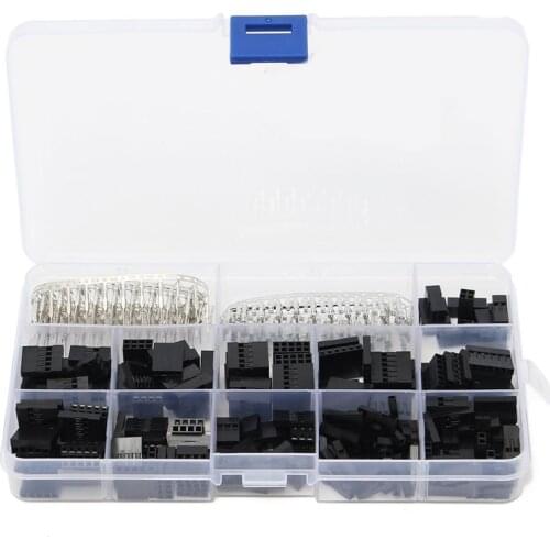 420pcs Dupont Connector 2.54mm Dupont Cable Jumper Wire Pin Header Housing Kit Male Crimp Pins+Female Pin Terminal Connector