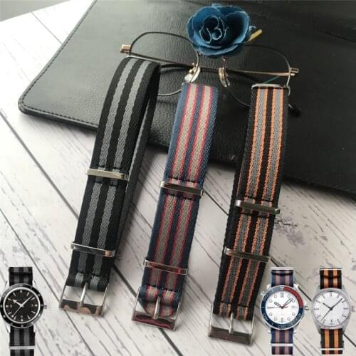 20mmWatch Bracelet Striped Nato Strap For Army Sport Watch Nylon Watchband Strap On For omega Nato Strap