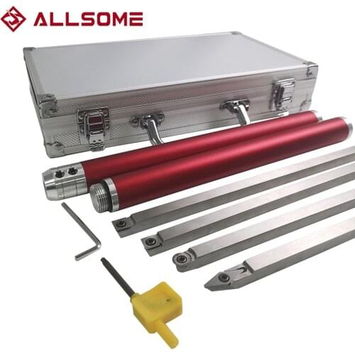 ALLSOME Wood Turning Tool Carbide Insert Cutter with Aluminum Handle Woodturning Chisel Blade for WoodWorking Lathe Machine