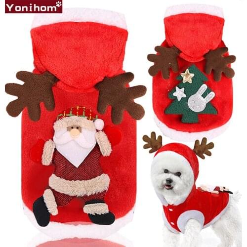 Christmas Clothes for Dog Cat Winter Pet Dog Clothe For Small Dogs Chihuahua Pug Sweater Jacket Clothing Pets Outfits XS-2XL