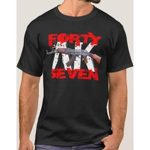 Letter Printed AK Forty Seven Unique AK-47 Assault Rifle T-Shirt. Summer Cotton O-Neck Short Sleeve Mens T Shirt New S-3XL