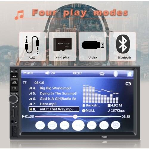 Touch Screen WIFI Bluetooth Android 7 Inch Mobile Phone Interconnection 12V MirrorLink MP5 FM 2 Din 1080P 7012B USB Car Radio