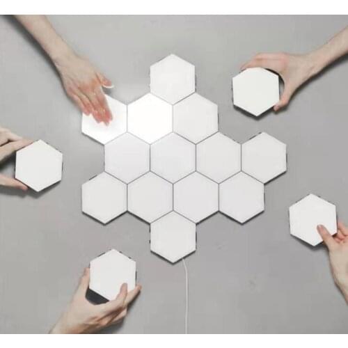 Modern Touch Wall Lamp intelligent Honeycomb Modular Assembly Wall Lights Quantum Lamp Magnetic Interior DIY Decoration Lighting