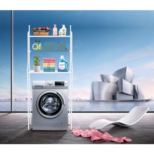 Washing Machine Rack Home Balcony Bathroom Multi-layer Toilet Storage Rack Free Of Punching Metal Paint Strong Bearing Capacity